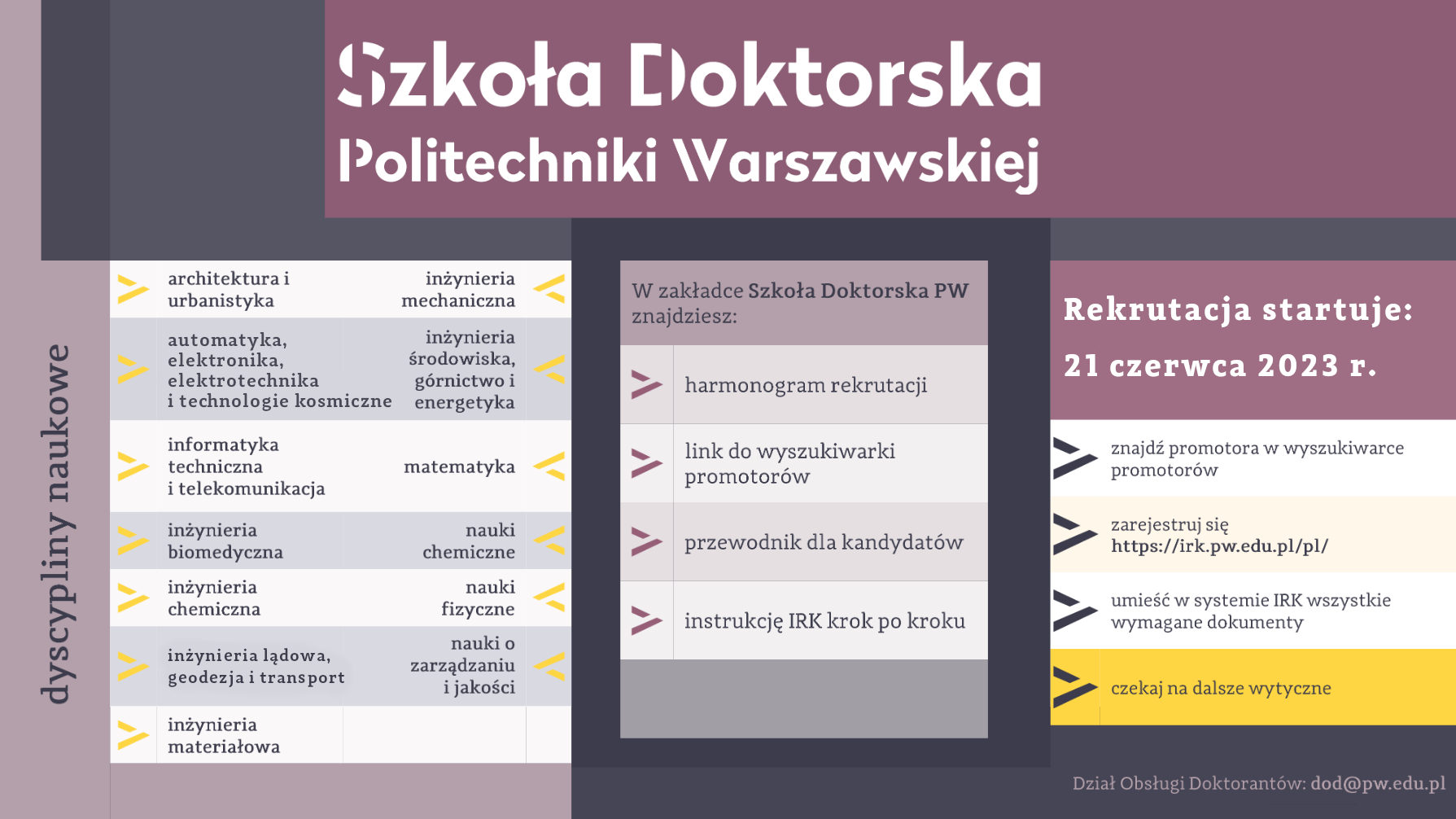 Banner o rekrutacji na sem. 2023Z